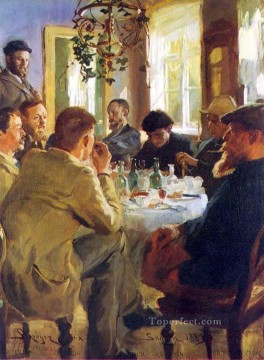 Almuerzo con pintores de Skagen Peder Severin Kroyer Pinturas al óleo
